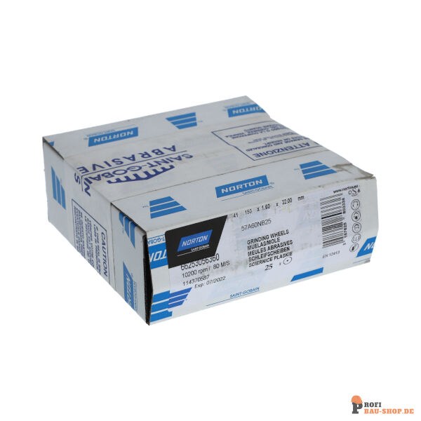 nortonschleifmittel/NORTON_schleifmittel_66253056360 Flat cutting off wheel Non-Reinforced Cut-Off-Norton NRCO-150x1.6x32-57A60NB25_182825